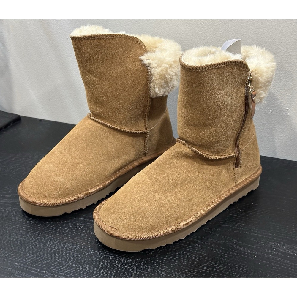 Style & Co Women's Genuine Suede Bootie Size 9 Meavee Chestnut NEW READ